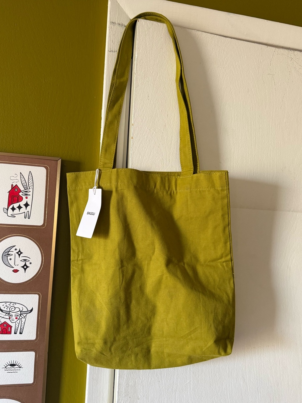 Baggu Mini Market Tote in Caper Green